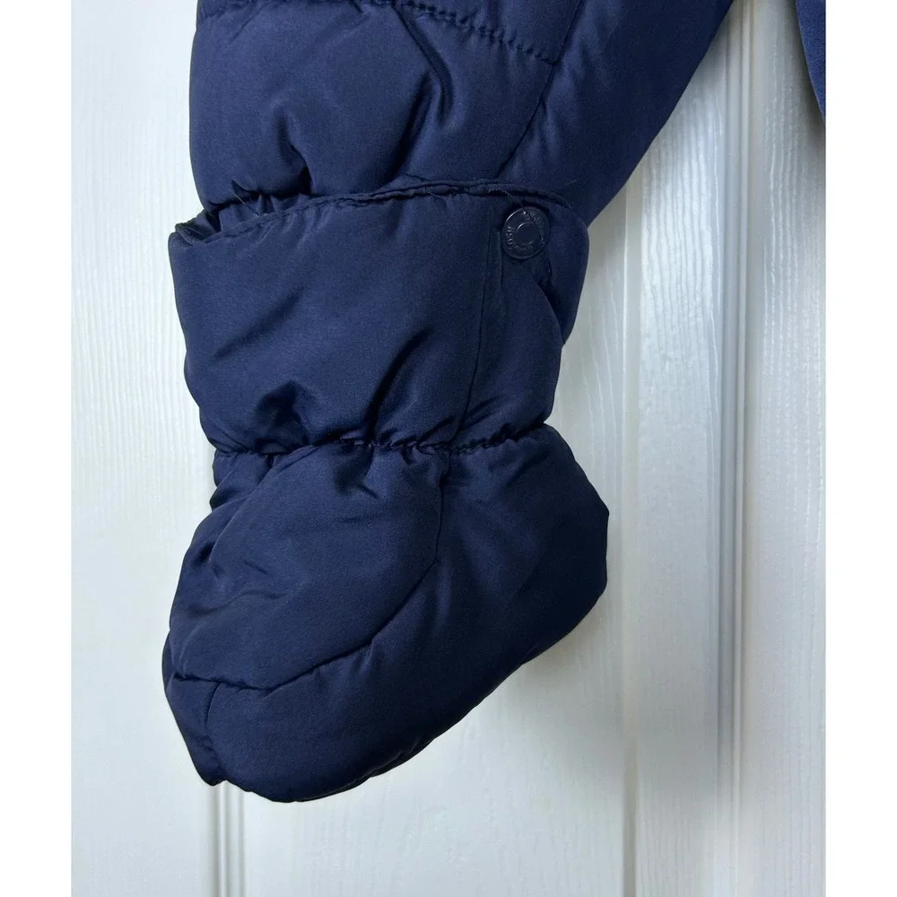 OshKosh B'gosh Baby Snowsuit Bunting Navy Blue Gray Teddy Bear Zipper 3 6 Months